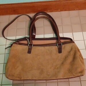 Relic hobo style suede bag. Dark Tan